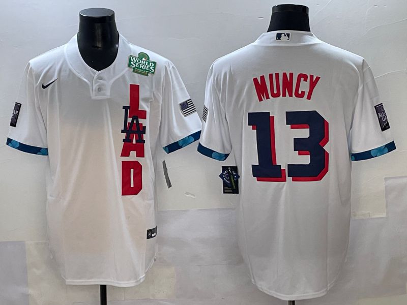 Men 2025 Los Angeles Dodgers #13 Muncy White All star Nike MLB Jersey style 7->los angeles dodgers->MLB Jersey